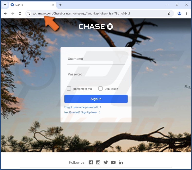 Chase - Account Verification correo electrónico fraudulento promovido sitio de phishing