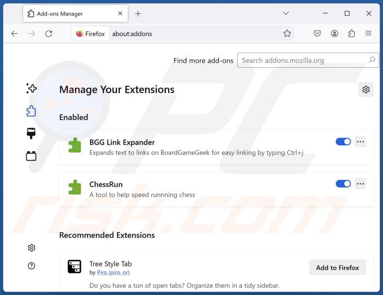 Paso para eliminar la extensión falsa Norton Safe Search Enhanced de Mozilla Firefox 2