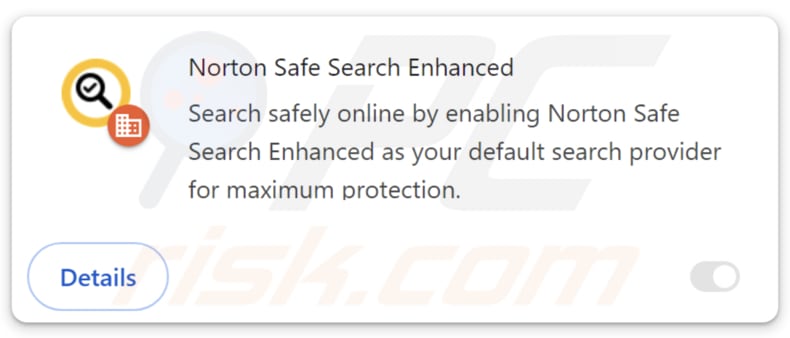 Norton Safe Search Enhanced falsa extensión