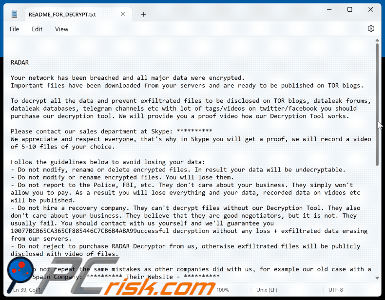 RADAR ransomware nota de rescate (README_FOR_DECRYPT.txt) GIF