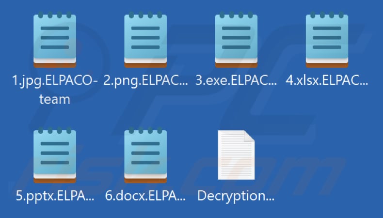 Archivos cifrados por el ransomware ELPACO-team (extensión .ELPACO-team)