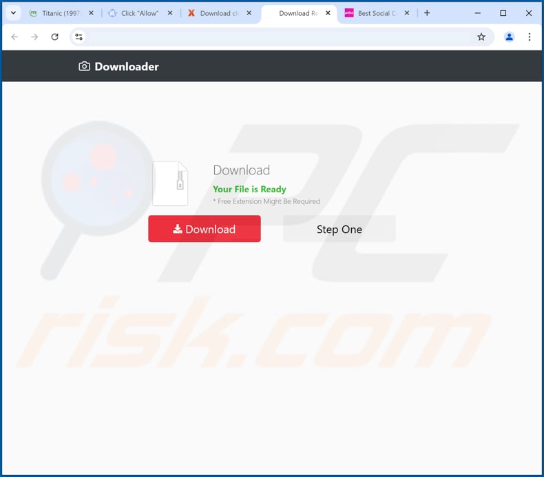 Página web utilizada para promocionar FlipPlayer