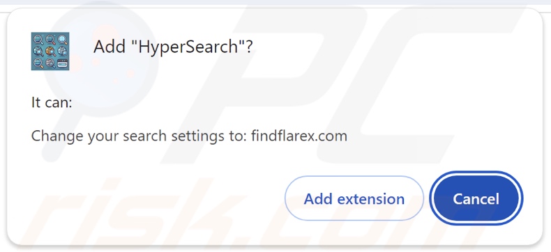 El secuestrador del navegador HyperSearch pide permisos