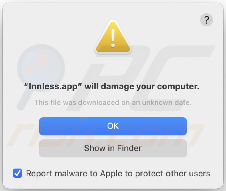 Innless.app adware advertencia