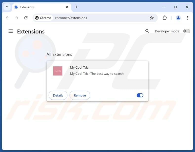 Eliminación de las extensiones de Google Chrome relacionadas con search.mycooltab.com