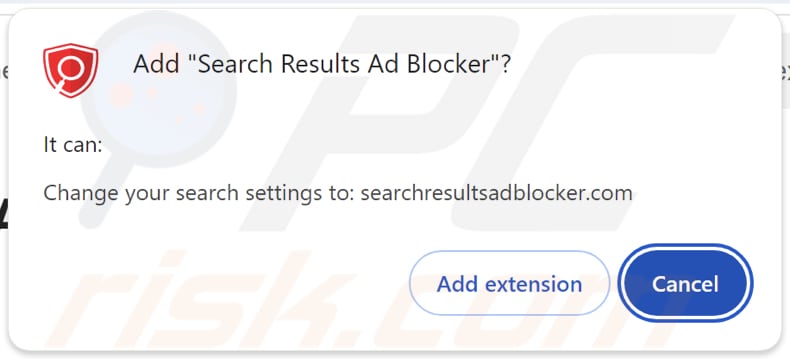 Search Results Ad Blocker secuestrador del navegador pidiendo permisos