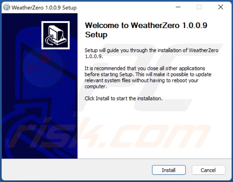 WeatherZero PUA configuración de la instalación