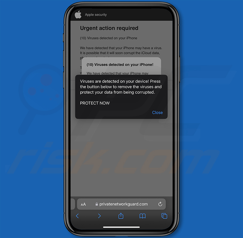 (10) Viruses Were Detected On Your iPhone pop-up estafa (2024-09-09)