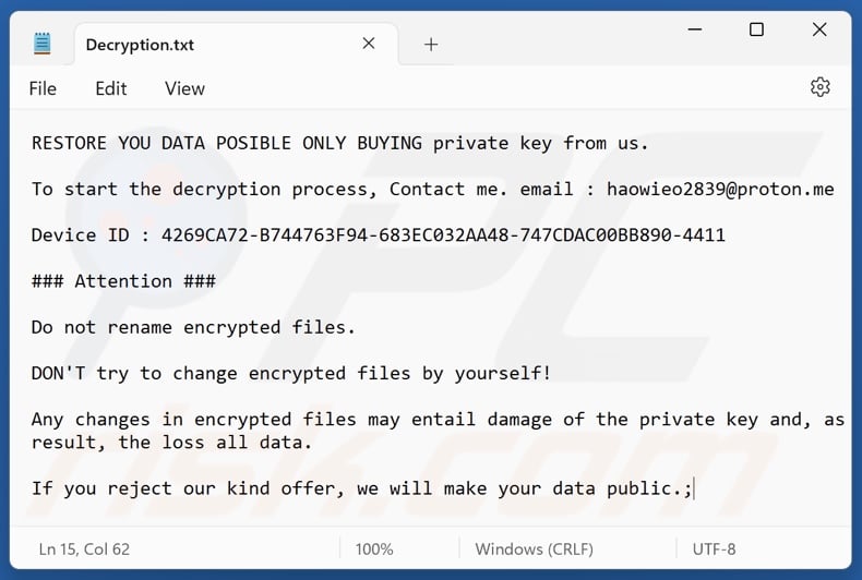 Crypto24 ransomware nota de rescate (Decryption.txt)