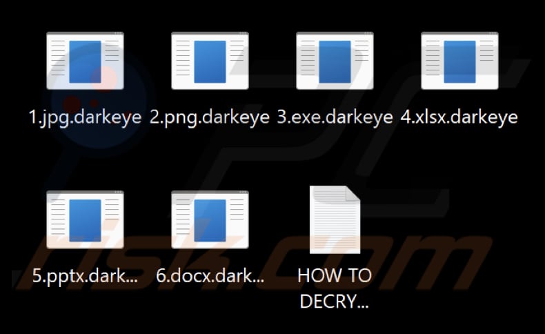 Archivos cifrados por el ransomware Dark Eye (extensión .darkeye)