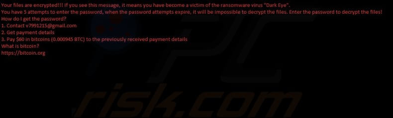 Dark Eye ransomware papel pintado