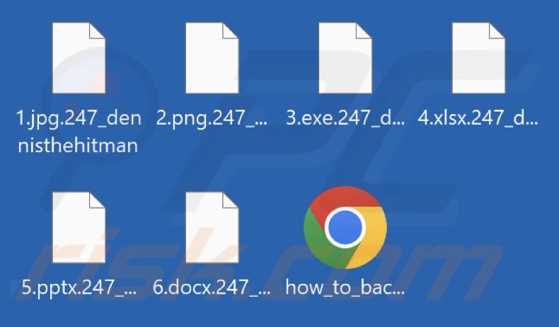 Archivos cifrados por el ransomware DennisTheHitman (extensión .247_dennisthehitman)