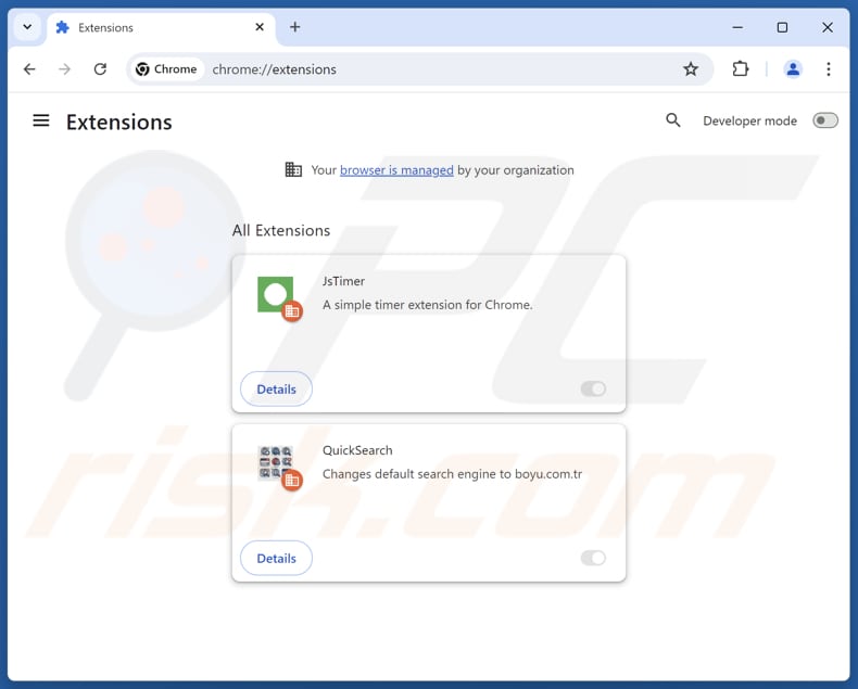 Paso para eliminar JsTimer de Google Chrome 2