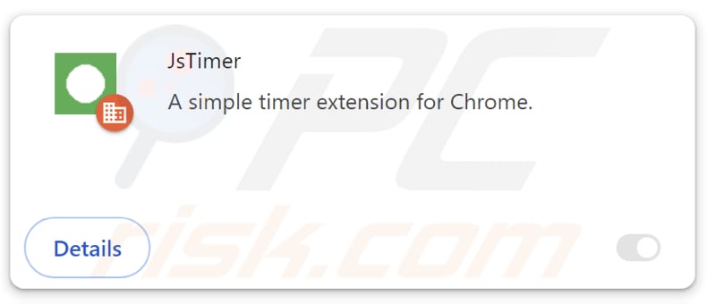 Descripción de la extensión no deseada JsTimer