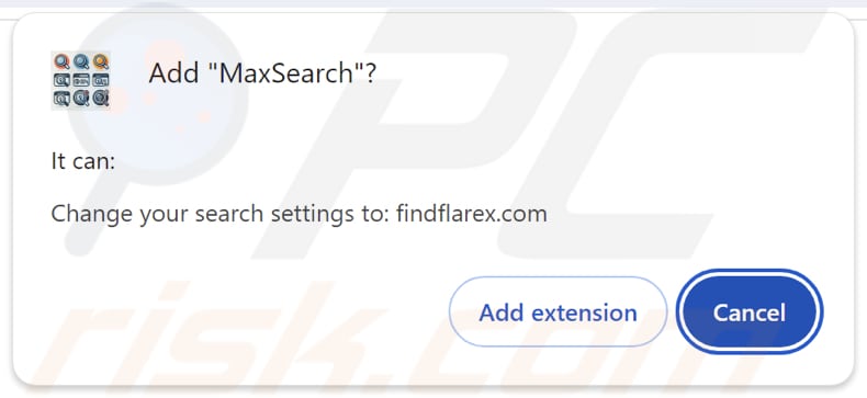 MaxSearch secuestrador del navegador pidiendo permisos