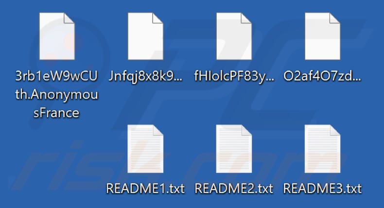 Archivos cifrados por el ransomware Anonymous France (extensión .AnonymousFrance)