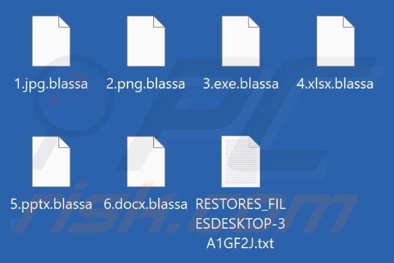 Archivos cifrados por el ransomware BLASSA (extensión .blassa)