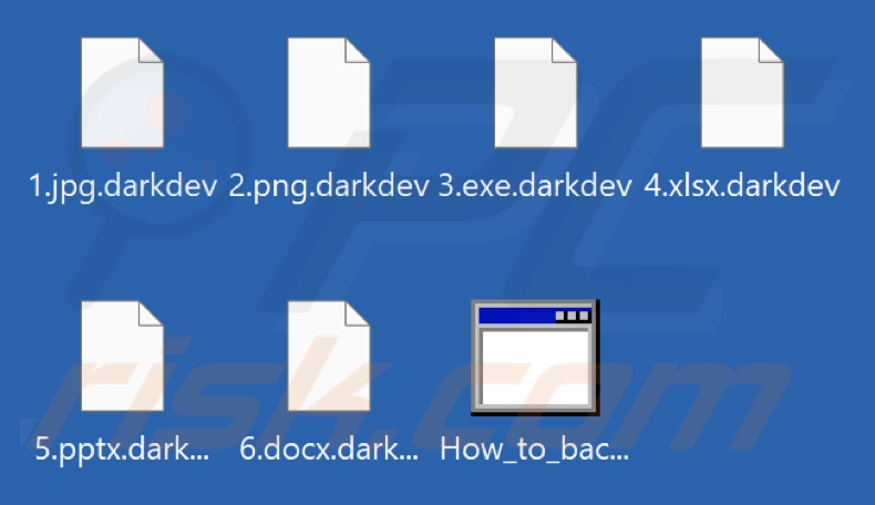 Archivos cifrados por el ransomware DarkDev (extensión .darkdev)