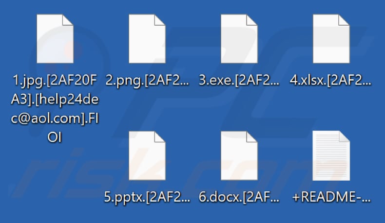 Archivos cifrados por el ransomware FIOI (extensión .FIOI)