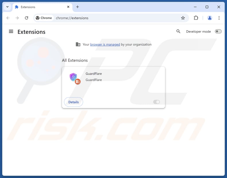 Paso para eliminar los anuncios de GuardFlare de Google Chrome 2