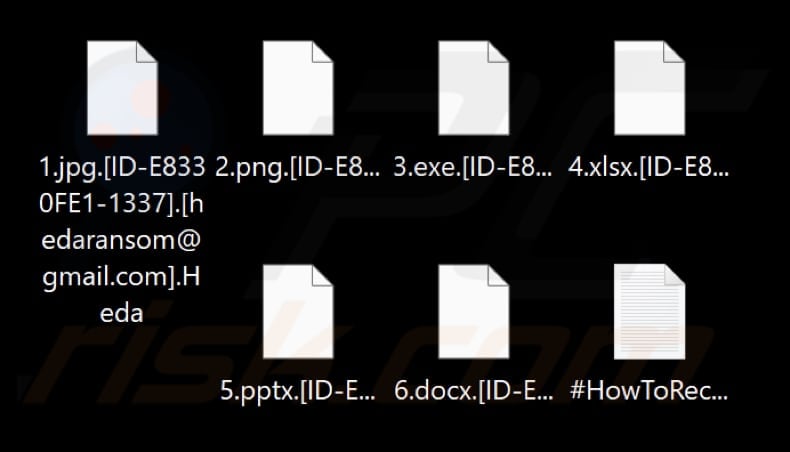 Archivos cifrados por el ransomware Heda (extensión .Heda)