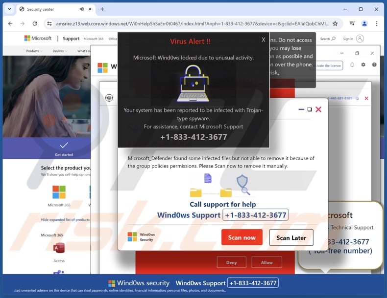 Microsoft Windows Locked Due To Unusual Activity estafa