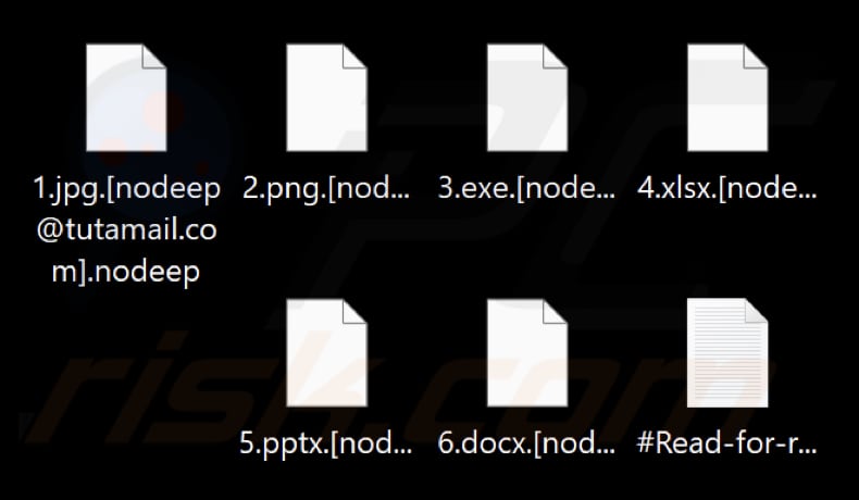 Archivos cifrados por el ransomware NoDeep (extensión .nodeep)