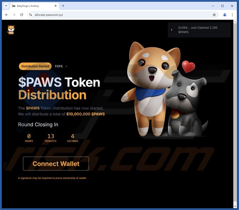 $PAWS Token Distribution estafa