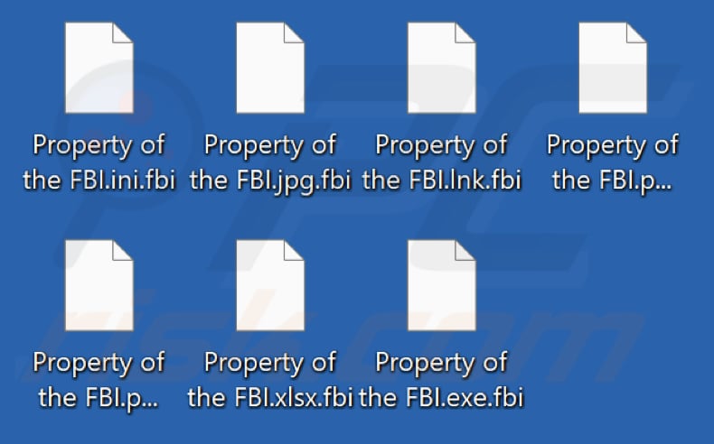 Archivos encriptados por el ransomware Property Of The FBI (extensión .fbi)