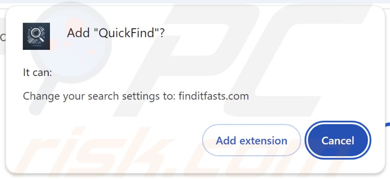 El secuestrador del navegador QuickFind solicita permisos