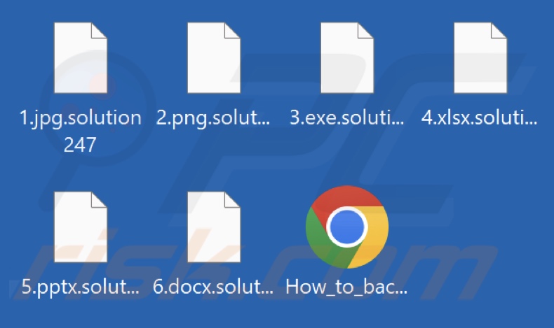 Archivos cifrados por el ransomware Solution (extensión .solution247)