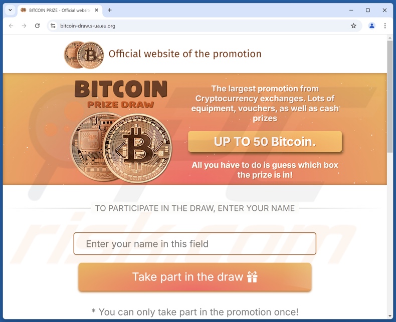 Bitcoin Prize Draw estafa