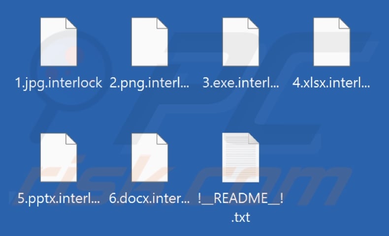 Archivos cifrados por el ransomware Interlock (extensión .interlock)