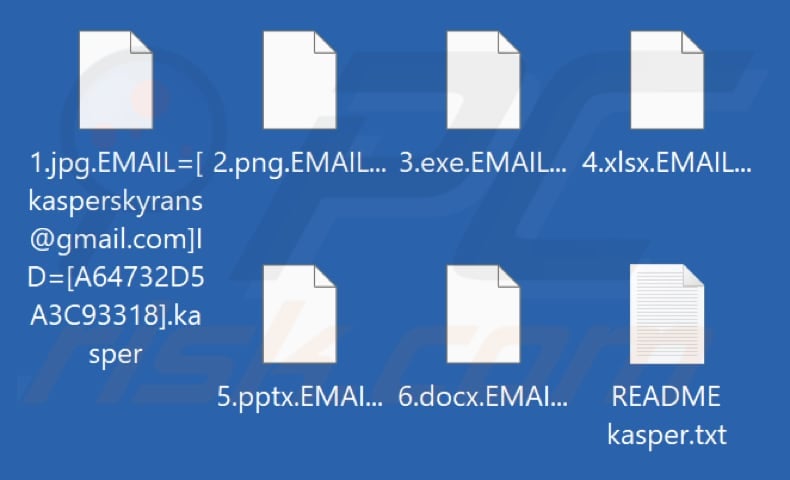Archivos cifrados por el ransomware Kasper (extensión .kasper)