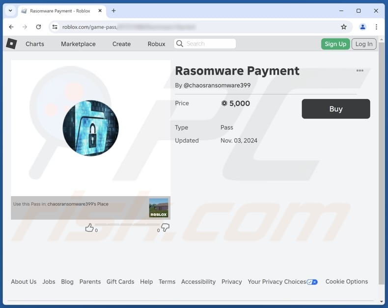 MrBeast ransomware sitio web de pagos