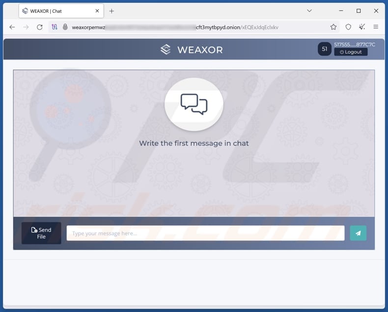 Weaxor ransomware sitio web de chat