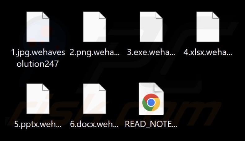 Archivos cifrados por el ransomware WeHaveSolution (extensión .wehavesolution247)