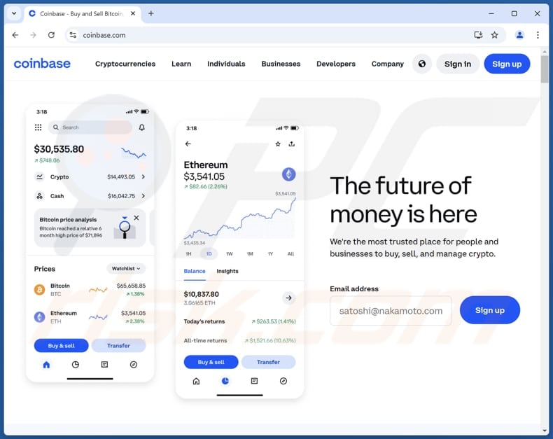 Coinbase - You Have 1 New Transaction Estafa sitio web real (coinbase.com)