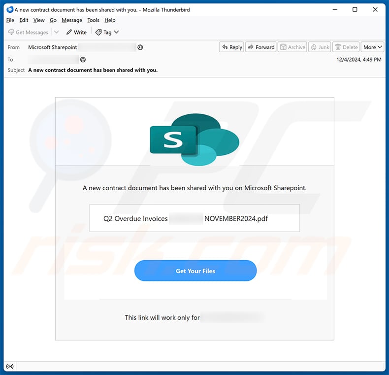 Se ha compartido con usted un nuevo documento contractual en Microsoft Sharepoint