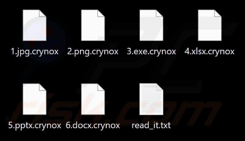 Archivos cifrados por el ransomware Crynox (extensión .crynox)