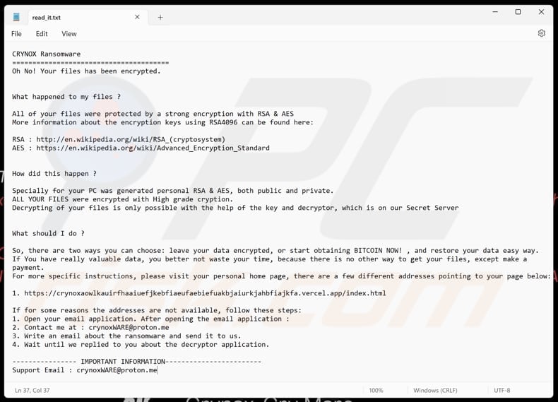 Crynox ransomware archivo de texto (read_it.txt)