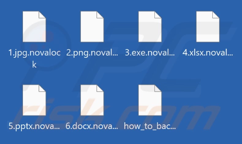 Archivos cifrados por el ransomware Novalock (extensión .novalock)