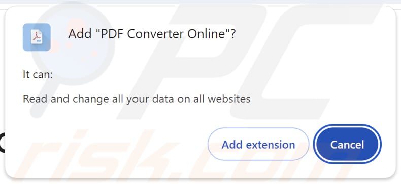 PDF Converter Online permisos de adware