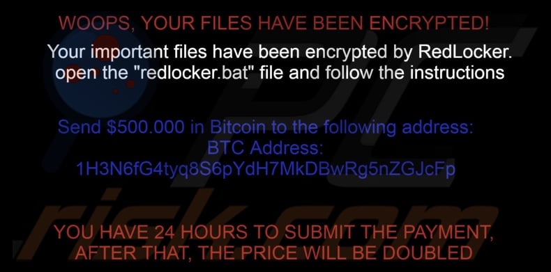 RedLocker ransomware papel pintado