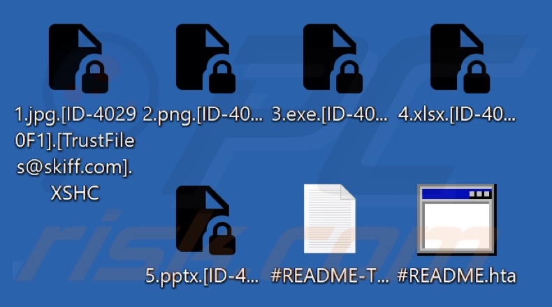 Archivos cifrados por el ransomware TRUST FILES (extensión .XSHC)