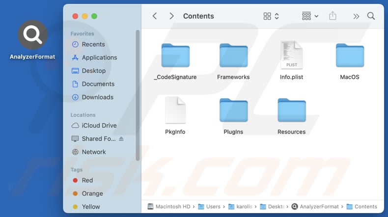 AnalyzerFormat adware carpeta de instalación