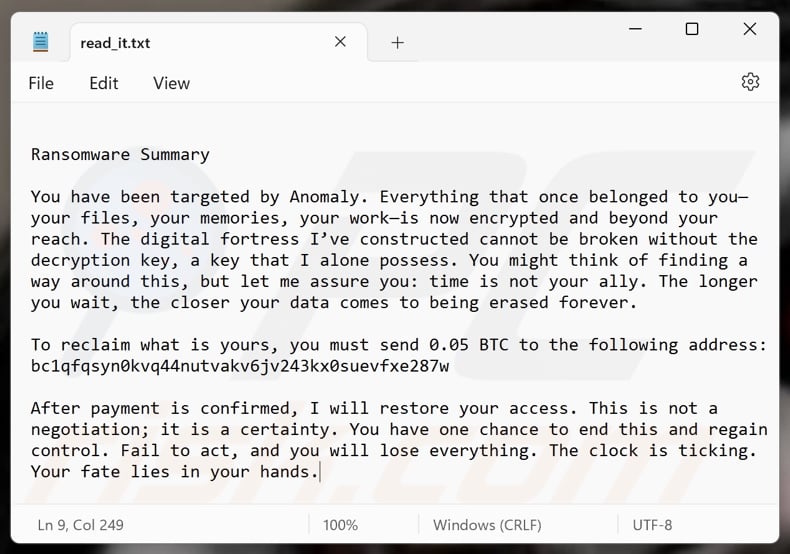 Anomaly ransomware nota de rescate (read_it.txt)