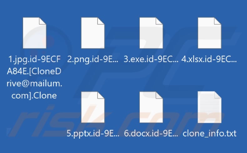 Archivos cifrados por el ransomware Clone (extensión .Clone)