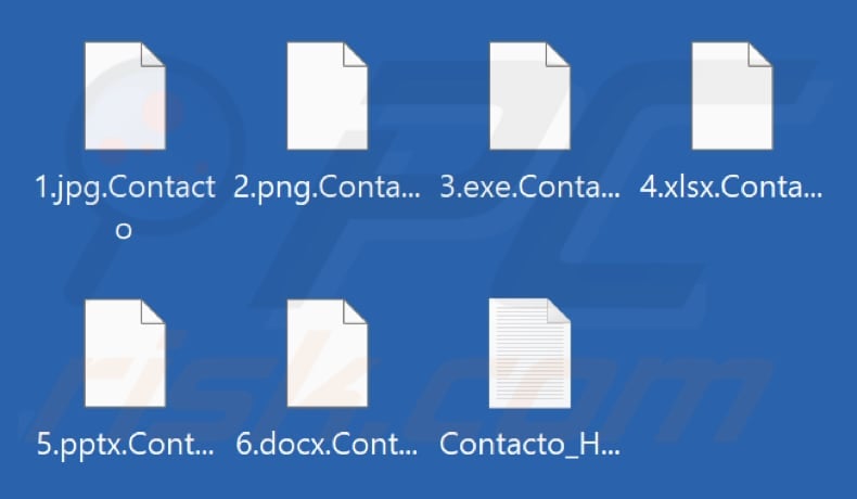 Archivos cifrados por el ransomware Contacto (extensión .Contacto)