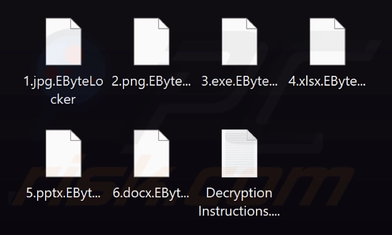 Archivos cifrados por el ransomware EByte Locker (extensión .EByteLocker)